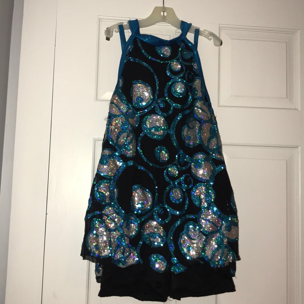 !turquoise, black, and silver jazz costume!